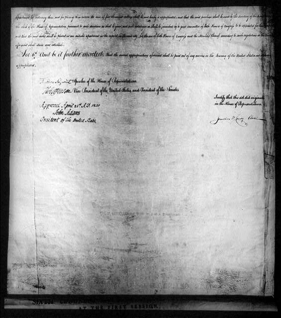[The Act of Congress, April 24, 1800, providing for the federal government's move to the District of Columbia and creating the Library of Congress, page 2]